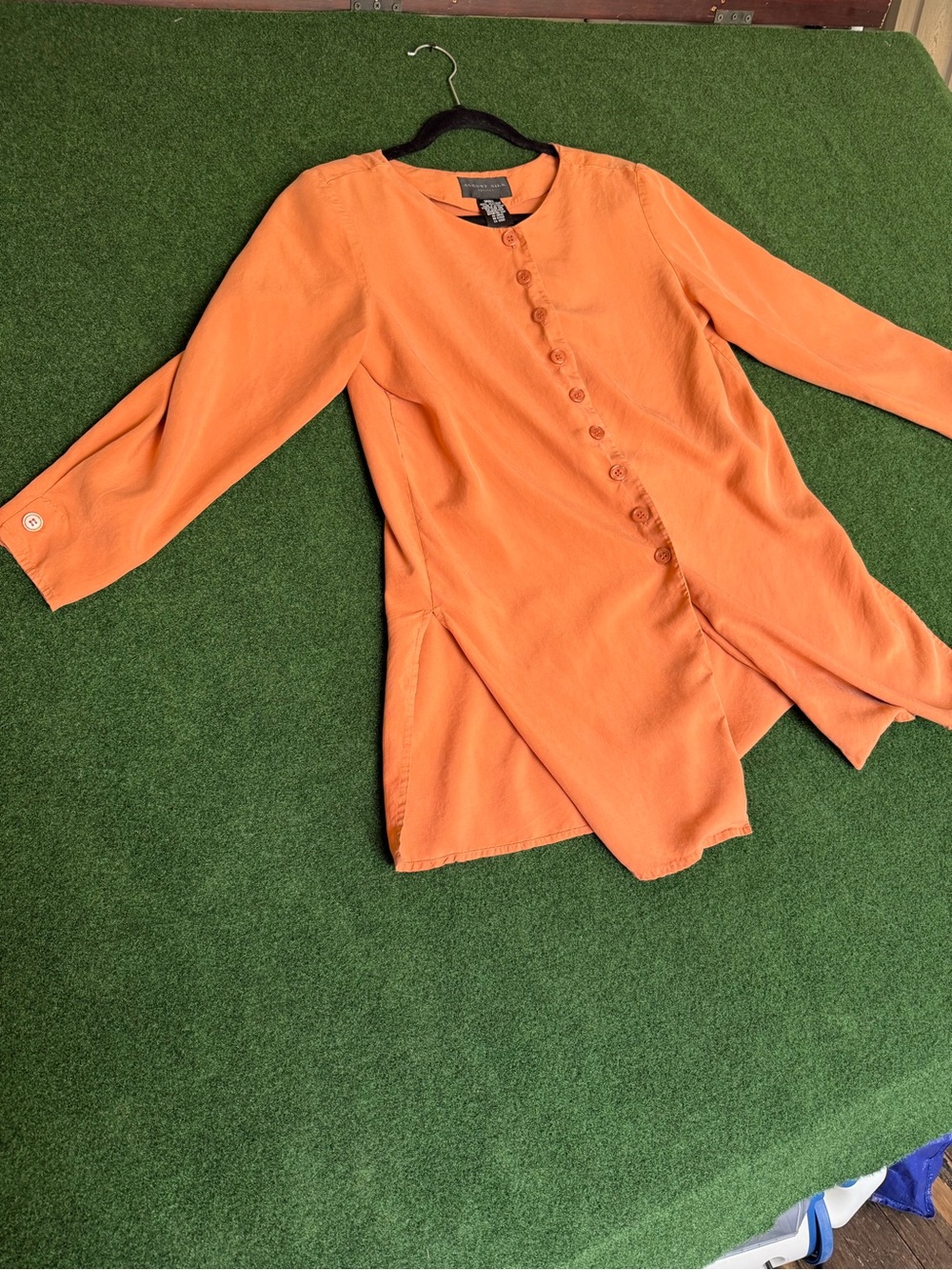 august silk Rust Button-Front Blouse - Picture 4 of 6